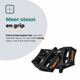 Voltano Antislip E-bike / Stadsfiets Brede Fietspedalen 420076 - Zwart - Aluminium - Reflectoren