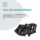 Voltano Antislip E-bike / Stadsfiets Brede Fietspedalen 420076 - Zwart - Aluminium - Reflectoren