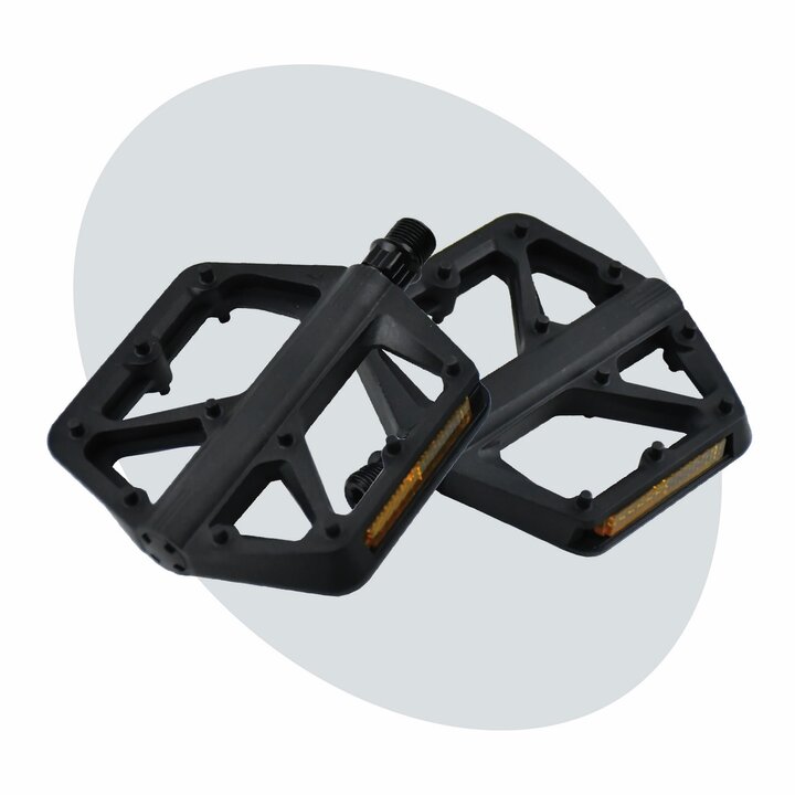Voltano MTB / Racefietspedalen 422015 - Mat Zwart - Brede Grip Pedalen - Antislip