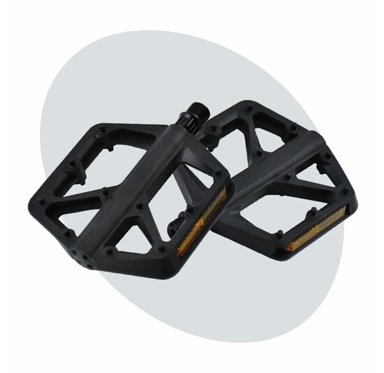Voltano MTB / Racefietspedalen 422015 - Mat Zwart - Brede Grip Pedalen - Antislip