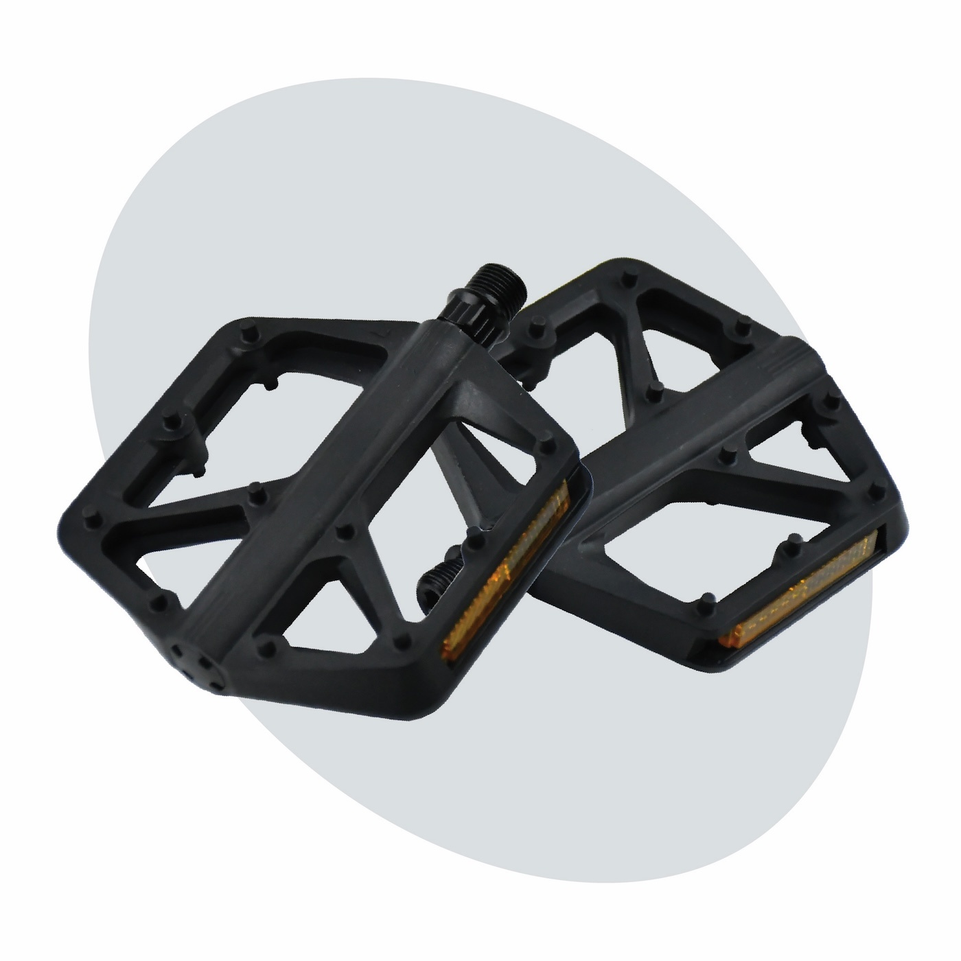 Voltano MTB / Racefietspedalen 422015 - Mat Zwart - Brede Grip Pedalen - Antislip