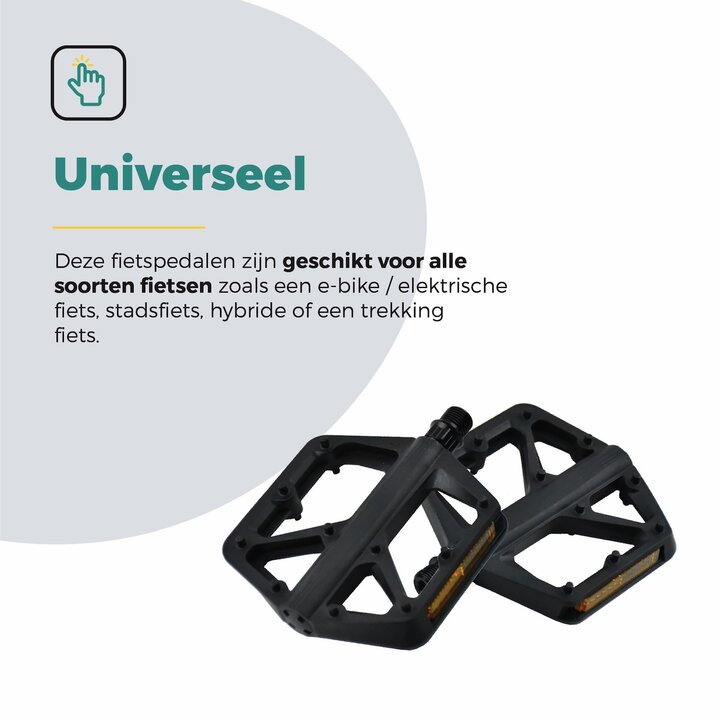 Voltano MTB / Racefietspedalen 422015 - Mat Zwart - Brede Grip Pedalen - Antislip