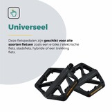 Voltano MTB / Racefietspedalen 422015 - Mat Zwart - Brede Grip Pedalen - Antislip