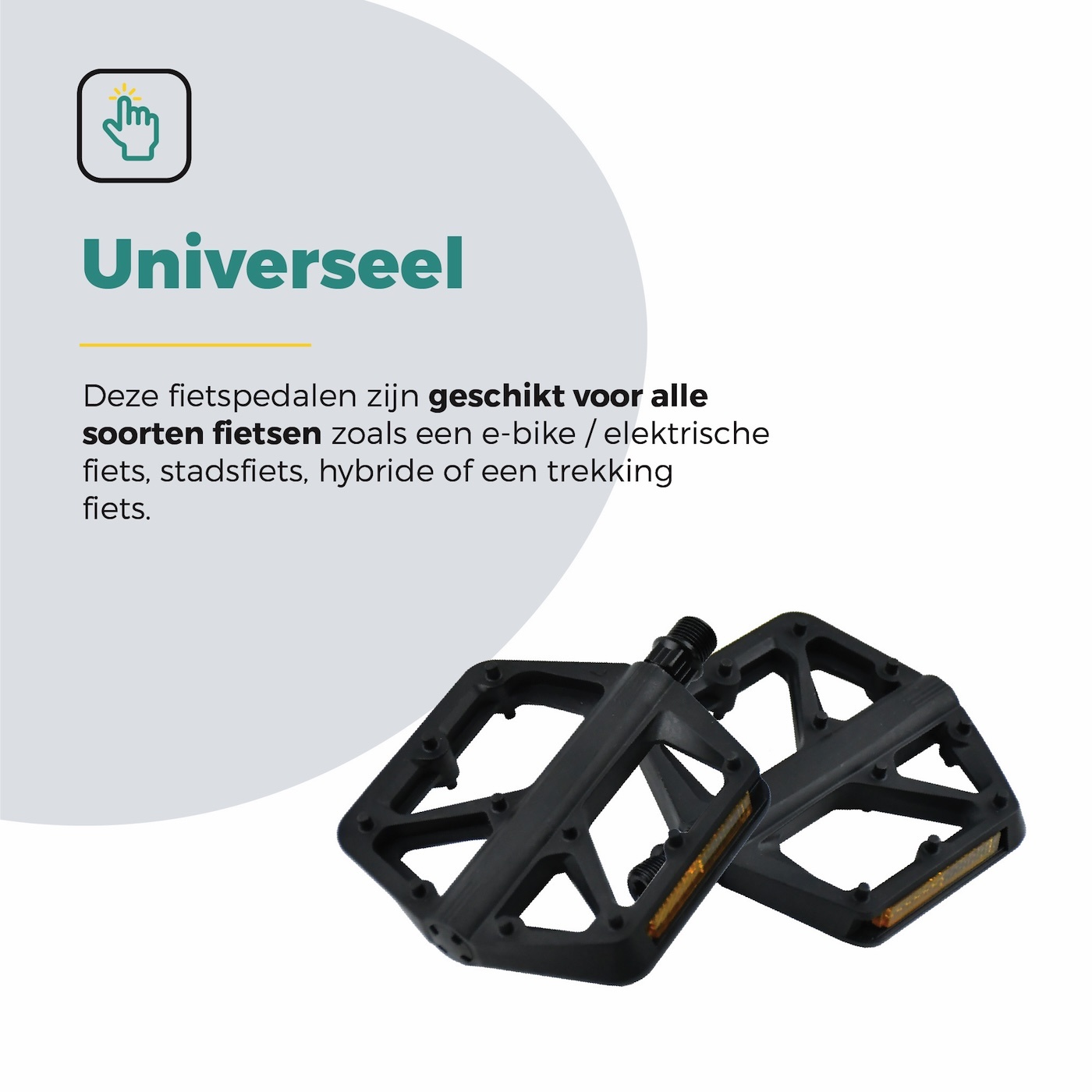 Voltano MTB / Racefietspedalen 422015 - Mat Zwart - Brede Grip Pedalen - Antislip
