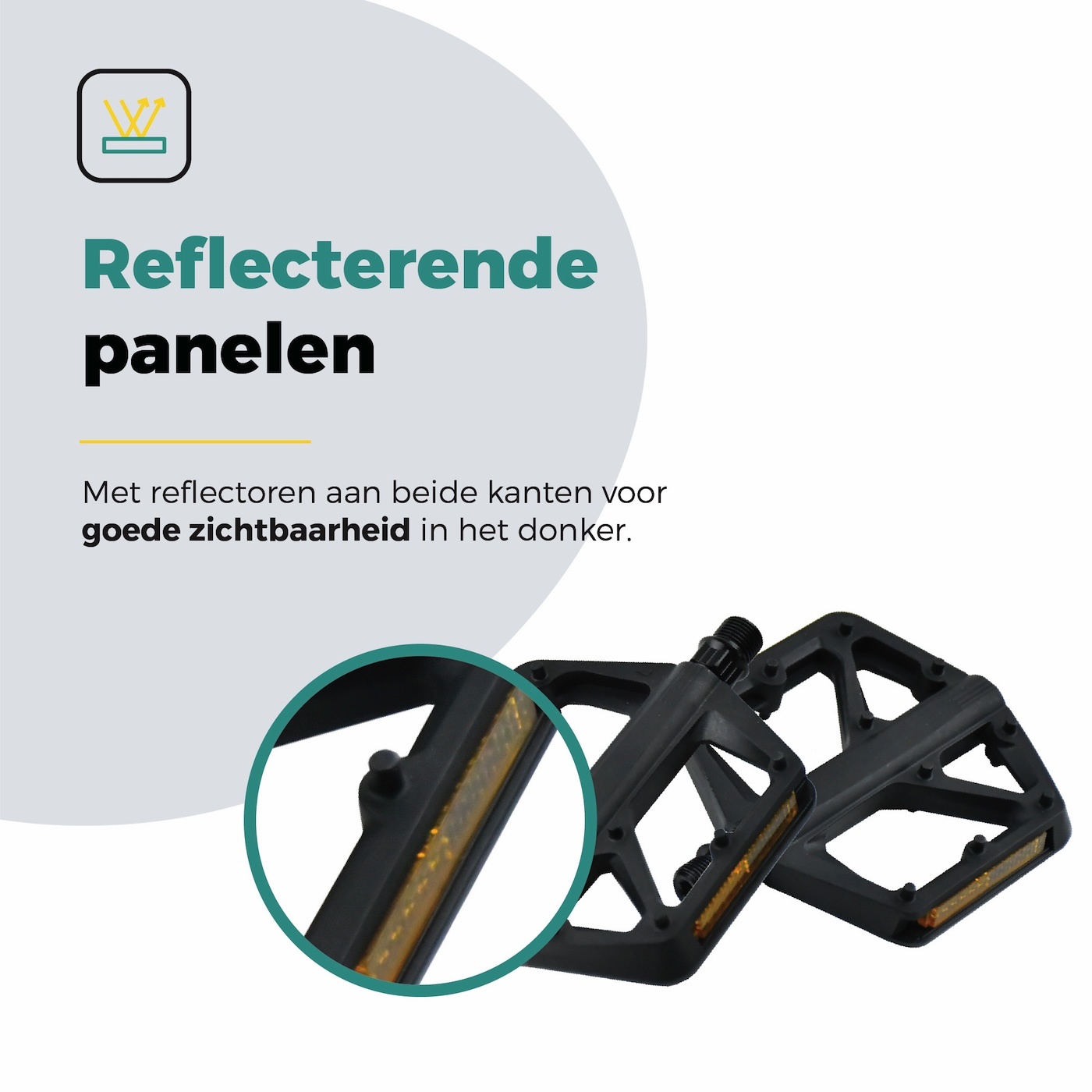 Voltano MTB / Racefietspedalen 422015 - Mat Zwart - Brede Grip Pedalen - Antislip