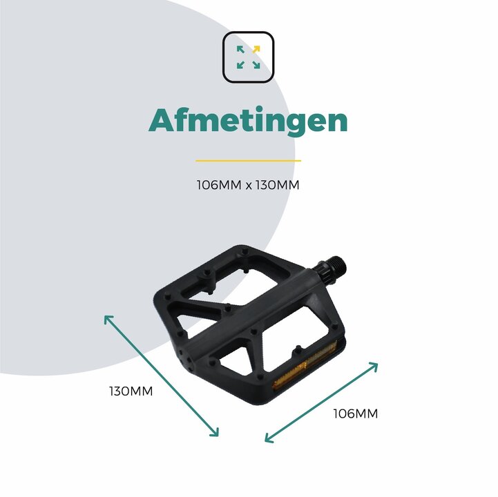 Voltano MTB / Racefietspedalen 422015 - Mat Zwart - Brede Grip Pedalen - Antislip