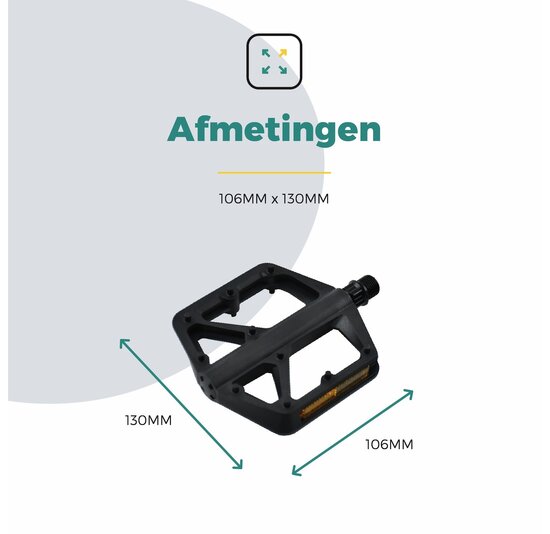 Voltano MTB / Racefietspedalen 422015 - Mat Zwart - Brede Grip Pedalen - Antislip