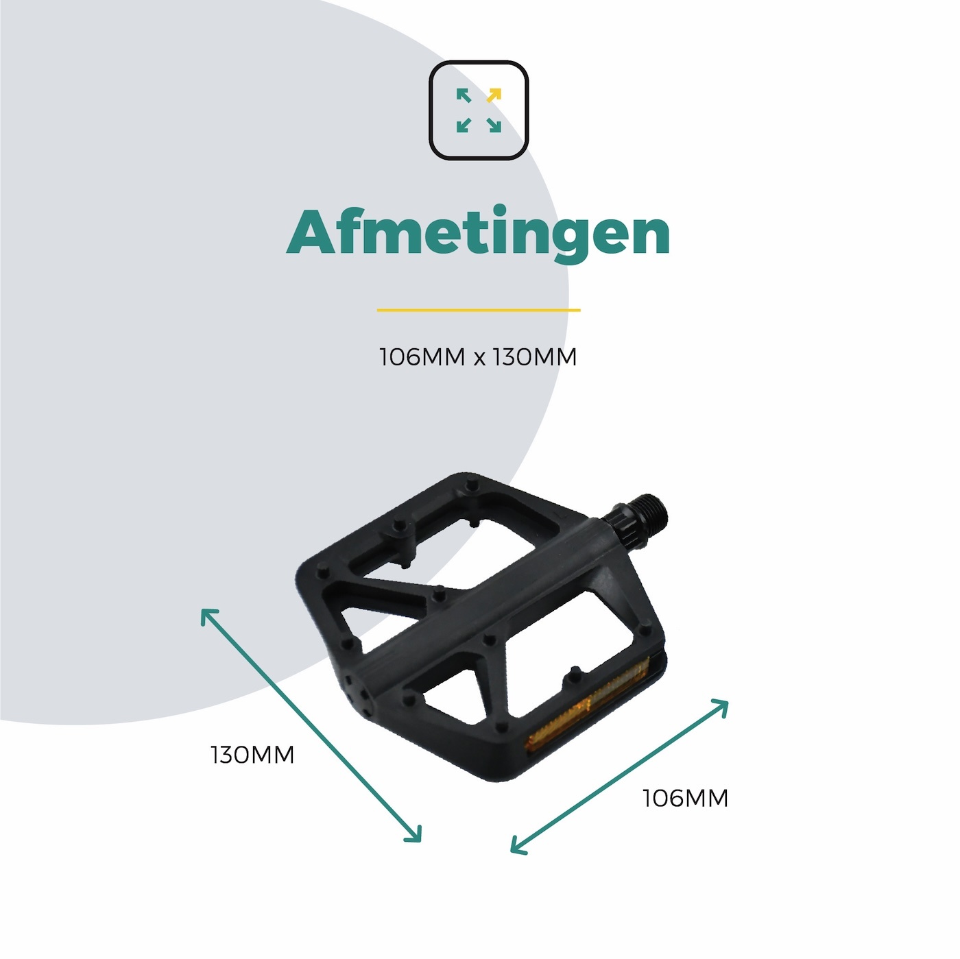 Voltano MTB / Racefietspedalen 422015 - Mat Zwart - Brede Grip Pedalen - Antislip