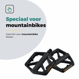 Voltano MTB / Racefietspedalen 422015 - Mat Zwart - Brede Grip Pedalen - Antislip