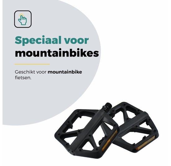 Voltano MTB / Racefietspedalen 422015 - Mat Zwart - Brede Grip Pedalen - Antislip