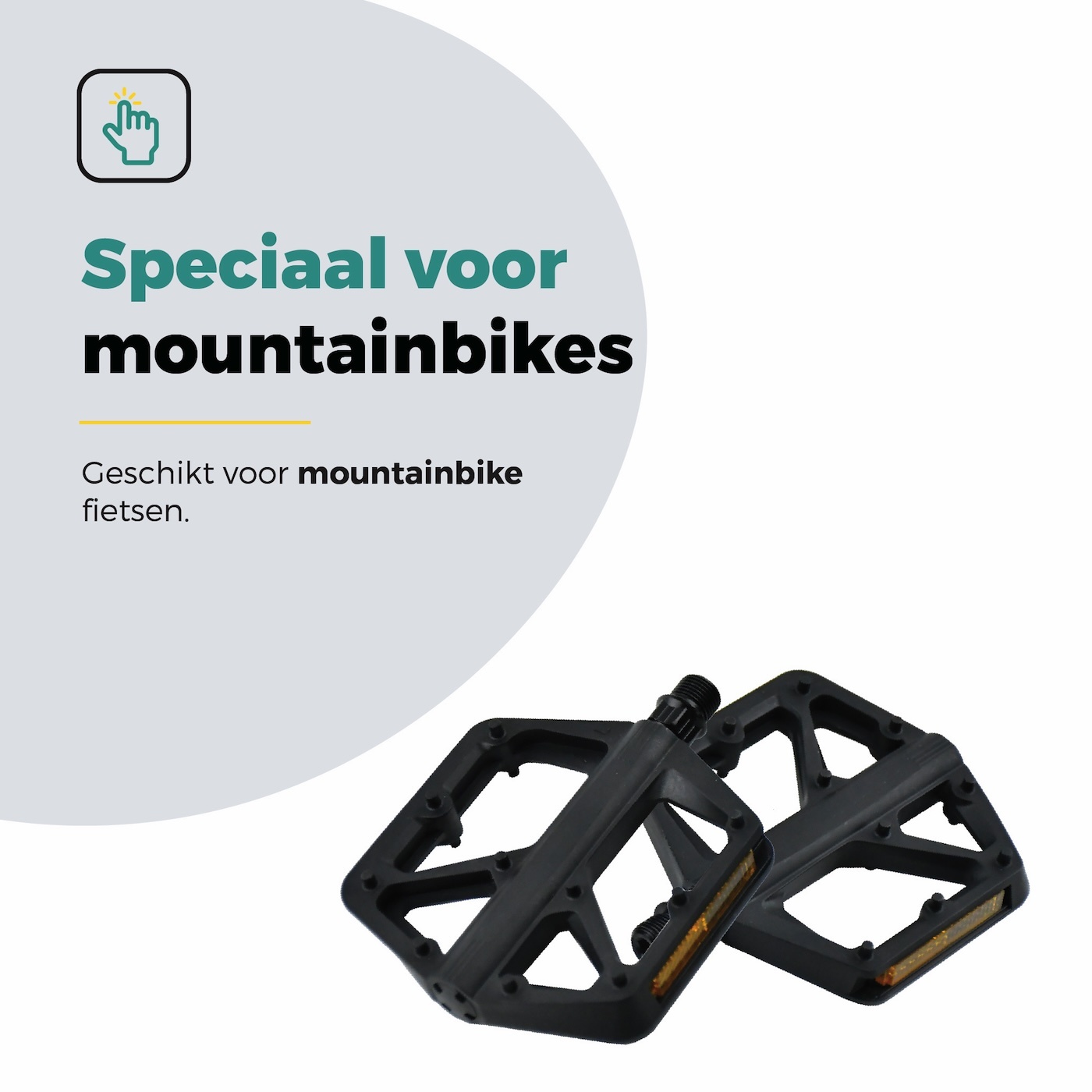 Voltano MTB / Racefietspedalen 422015 - Mat Zwart - Brede Grip Pedalen - Antislip