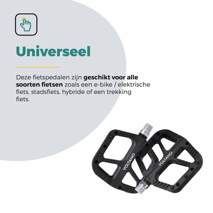 Voltano MTB / Racefietspedalen - Mat Zwart - Antislip - Grip pedalen