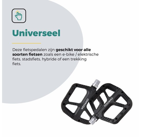 Voltano MTB / Racefietspedalen - Mat Zwart - Antislip - Grip pedalen