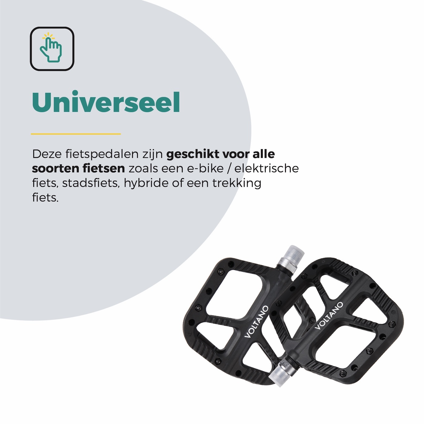 Voltano MTB / Racefietspedalen - Mat Zwart - Antislip - Grip pedalen