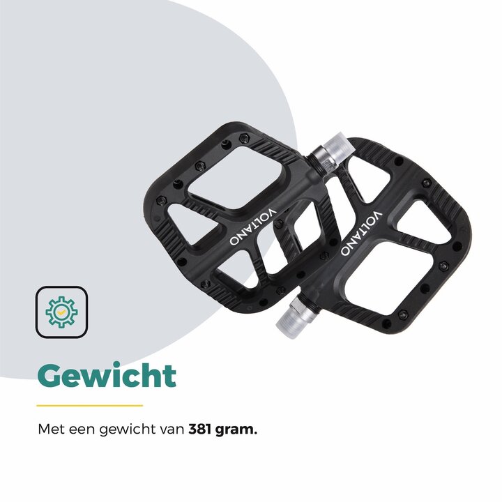 Voltano MTB / Racefietspedalen - Mat Zwart - Antislip - Grip pedalen