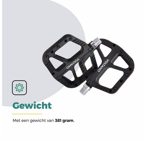 Voltano MTB / Racefietspedalen - Mat Zwart - Antislip - Grip pedalen