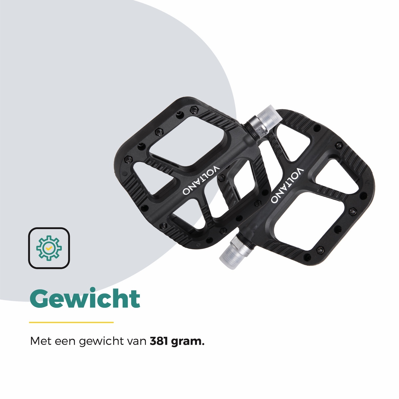 Voltano MTB / Racefietspedalen - Mat Zwart - Antislip - Grip pedalen