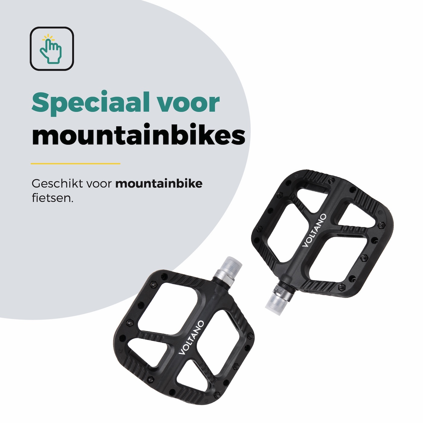 Voltano MTB / Racefietspedalen - Mat Zwart - Antislip - Grip pedalen