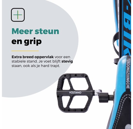 Voltano MTB / Racefietspedalen - Mat Zwart - Antislip - Grip pedalen