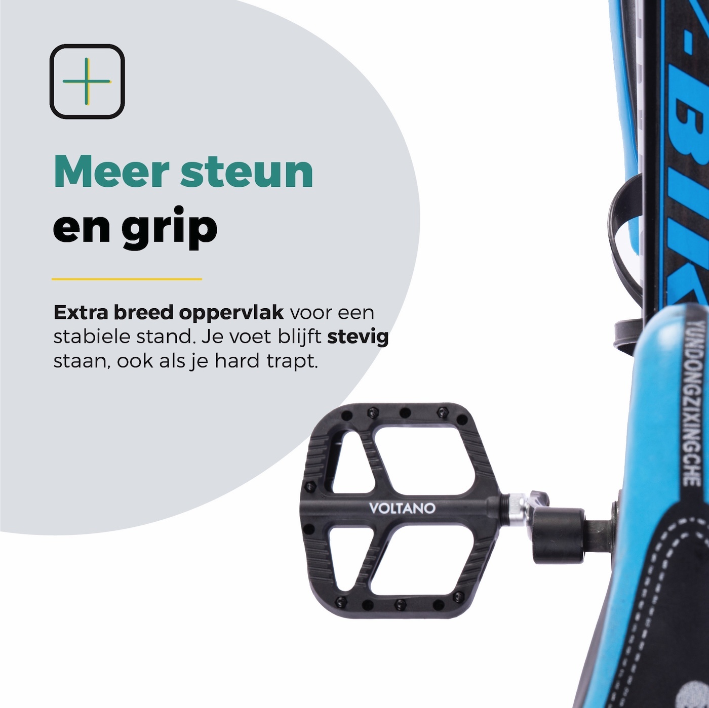 Voltano MTB / Racefietspedalen - Mat Zwart - Antislip - Grip pedalen