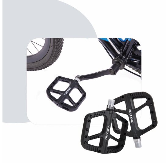Voltano MTB / Racefietspedalen - Mat Zwart - Antislip - Grip pedalen