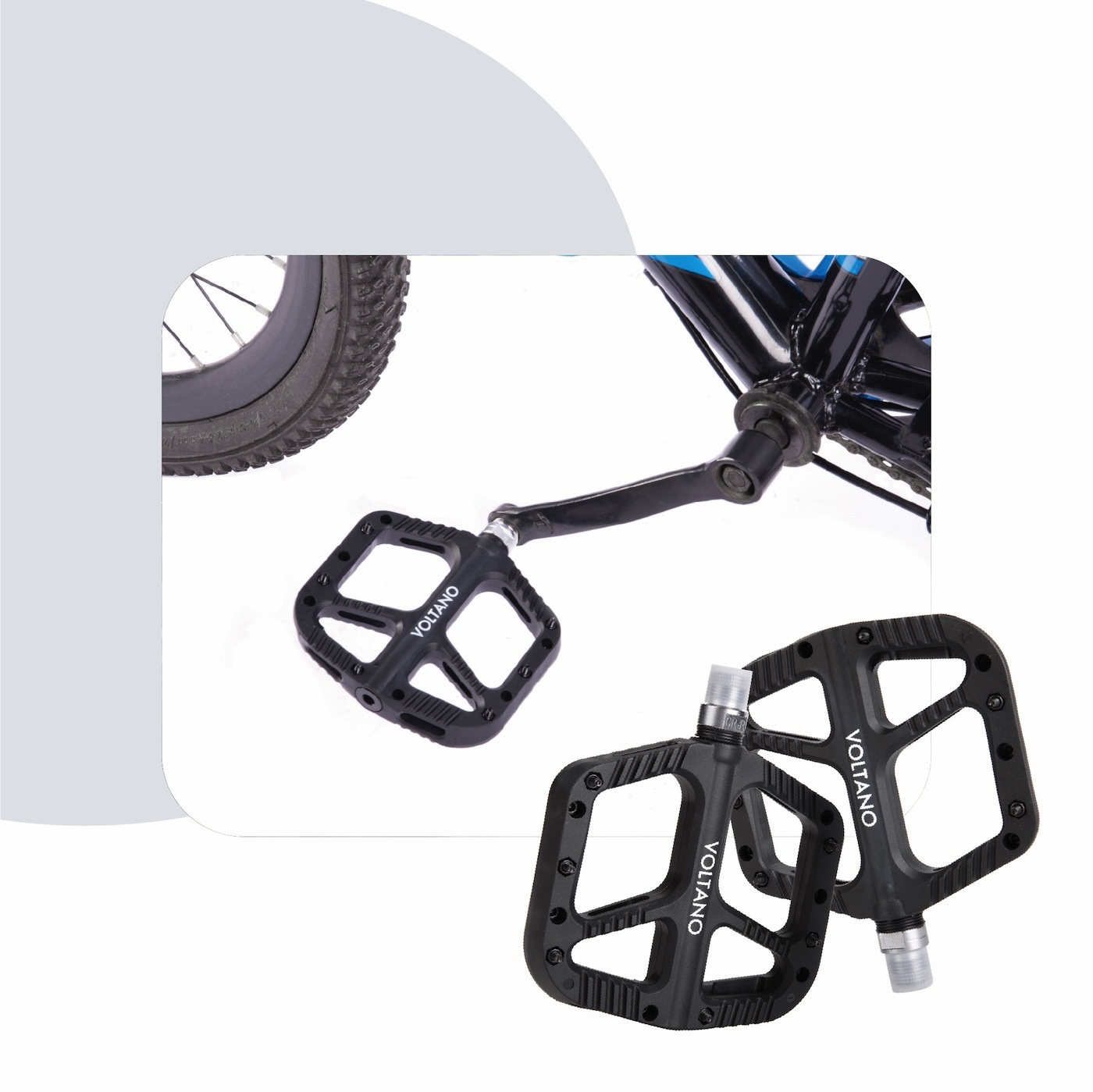 Voltano MTB / Racefietspedalen - Mat Zwart - Antislip - Grip pedalen