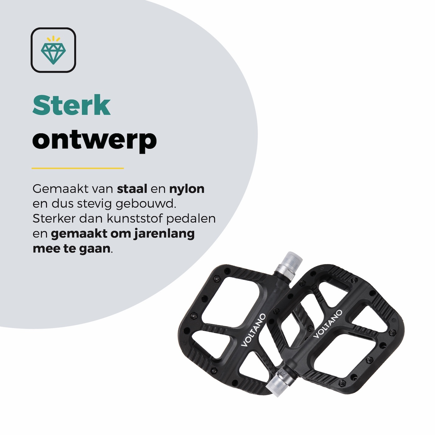 Voltano MTB / Racefietspedalen - Mat Zwart - Antislip - Grip pedalen
