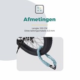 Voltano ART2 Kettingslot - Ice Blauw - 100 CM - ART 2 Slot