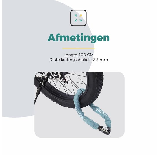 Voltano ART2 Kettingslot - Ice Blauw - 100 CM - ART 2 Slot