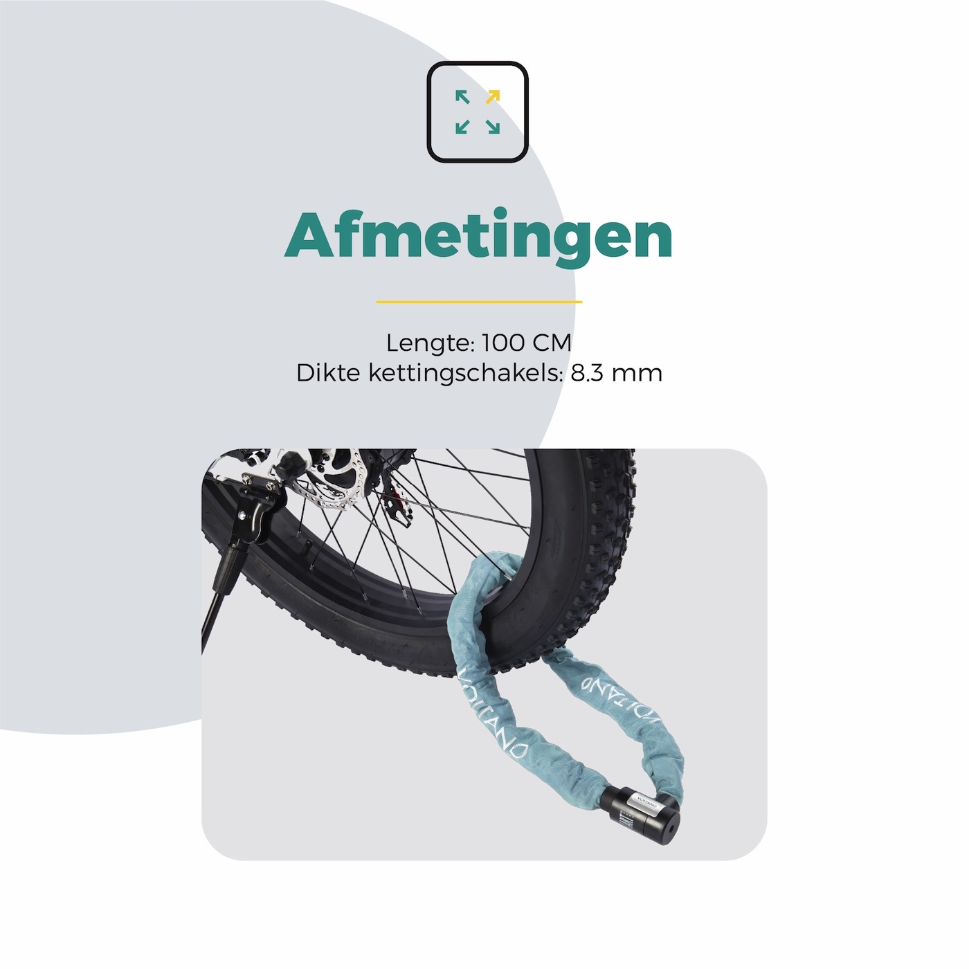 Voltano ART2 Kettingslot - Ice Blauw - 100 CM - ART 2 Slot