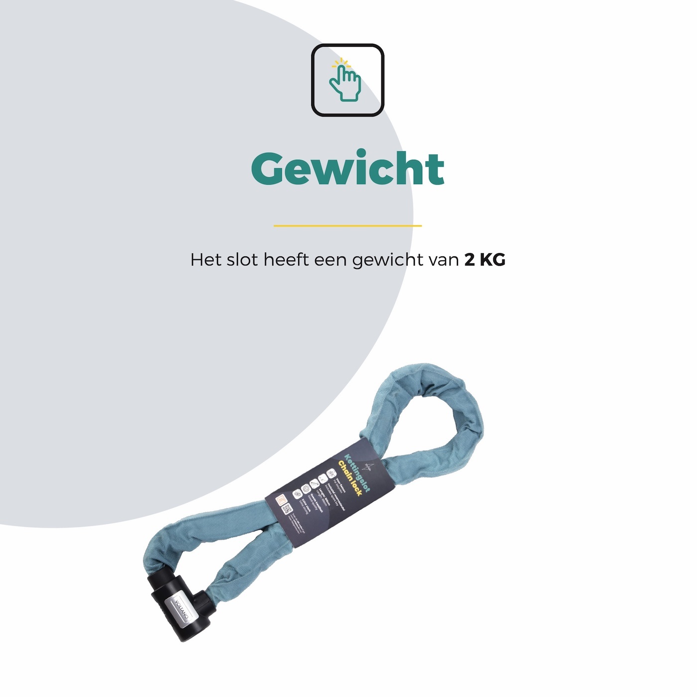 Voltano ART2 Kettingslot - Ice Blauw - 100 CM - ART 2 Slot