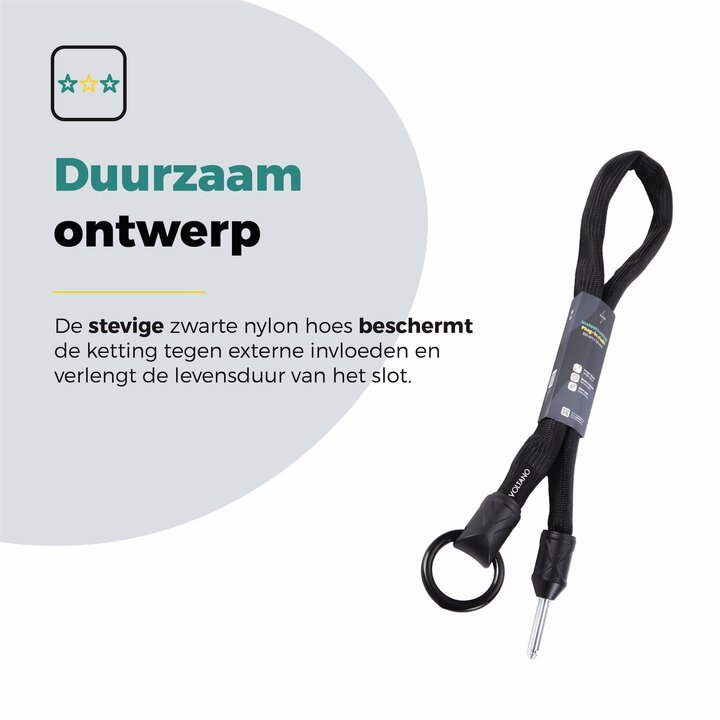 Voltano Insteekketting – 100 cm – Zwart - 5,5 MM Gehard Staal