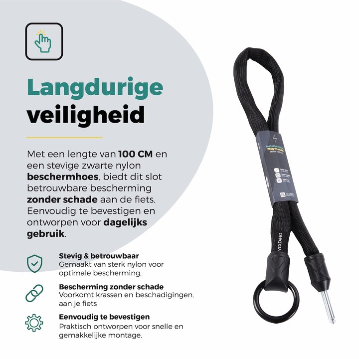 Voltano Insteekketting – 100 cm – Zwart - 5,5 MM Gehard Staal