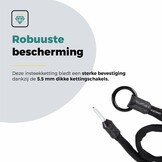 Voltano Insteekketting – 100 cm – Zwart - 5,5 MM Gehard Staal
