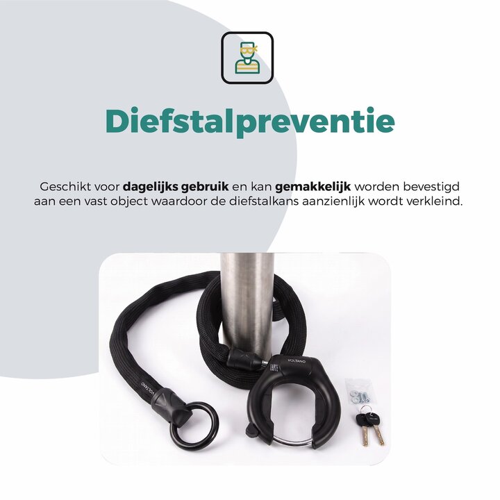 Voltano Insteekketting – 100 cm – Zwart - 5,5 MM Gehard Staal