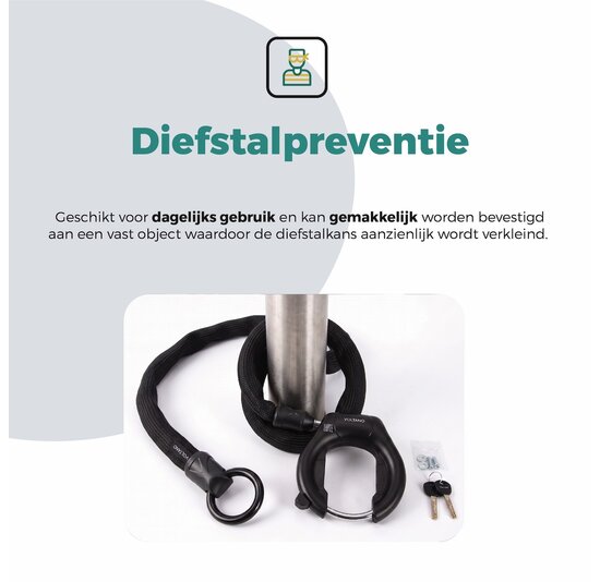 Voltano Insteekketting – 100 cm – Zwart - 5,5 MM Gehard Staal