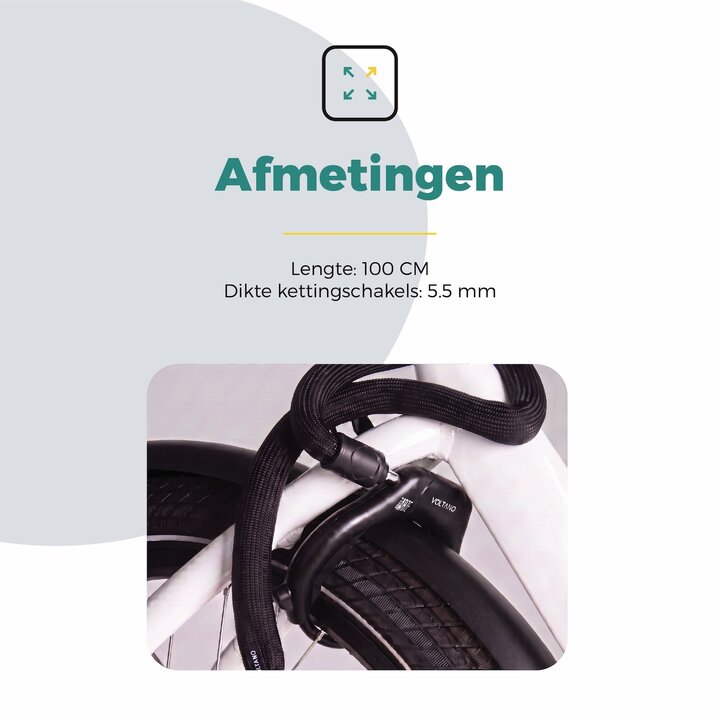 Voltano Insteekketting – 100 cm – Zwart - 5,5 MM Gehard Staal