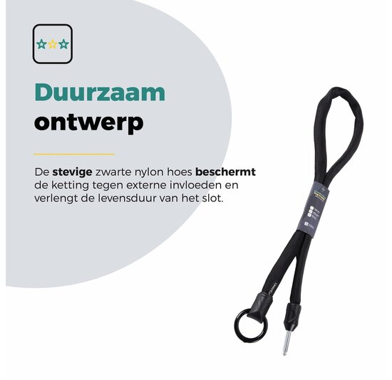 Voltano Insteekketting – 140 cm – Zwart - 5,5 MM Gehard Staal