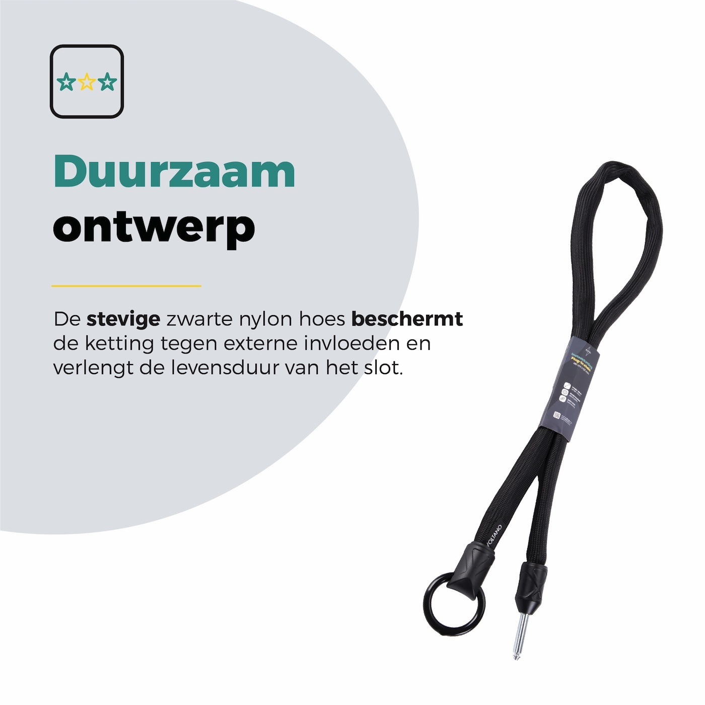 Voltano Insteekketting – 140 cm – Zwart - 5,5 MM Gehard Staal