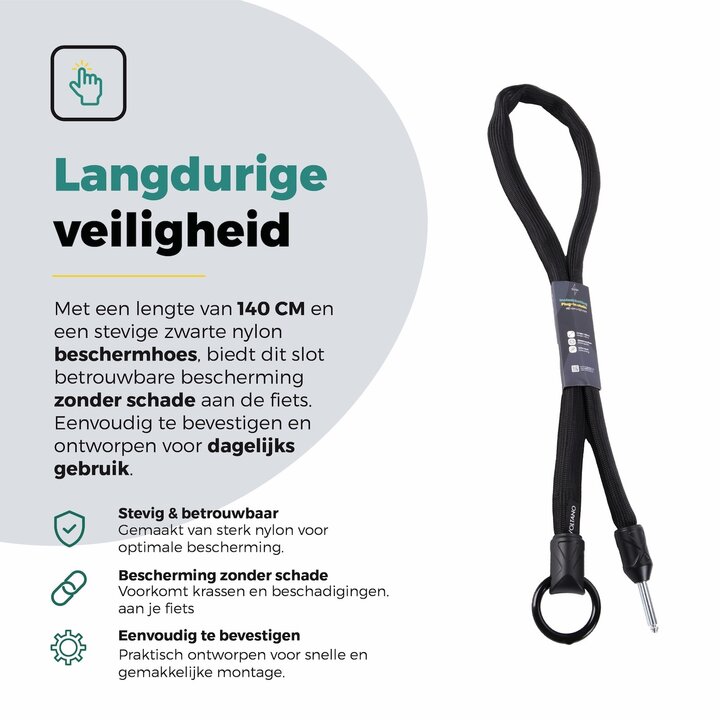 Voltano Insteekketting – 140 cm – Zwart - 5,5 MM Gehard Staal