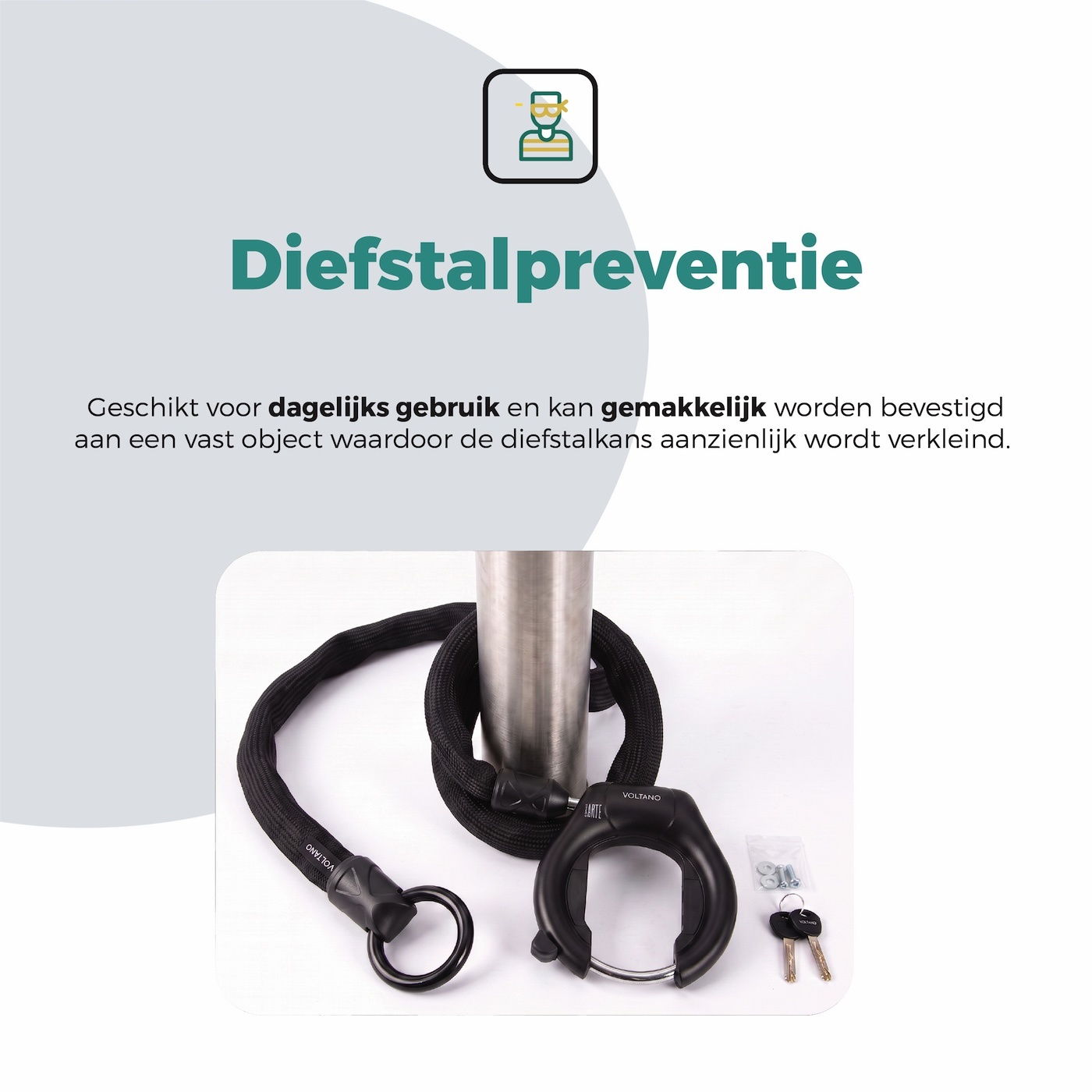 Voltano Insteekketting – 140 cm – Zwart - 5,5 MM Gehard Staal