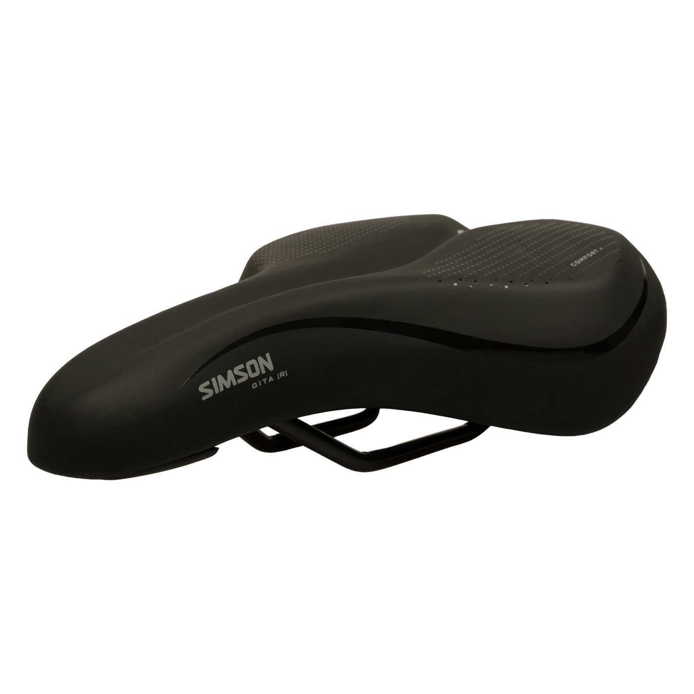 Simson Gita Relaxed Fietszadel - Unisex - Zwart