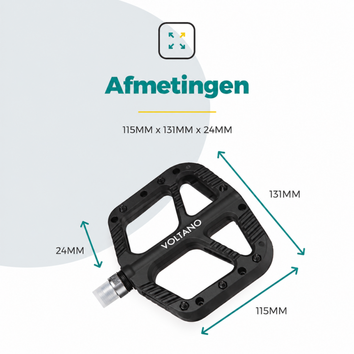 Voltano MTB / Racefietspedalen - Mat Zwart - Antislip - Grip pedalen