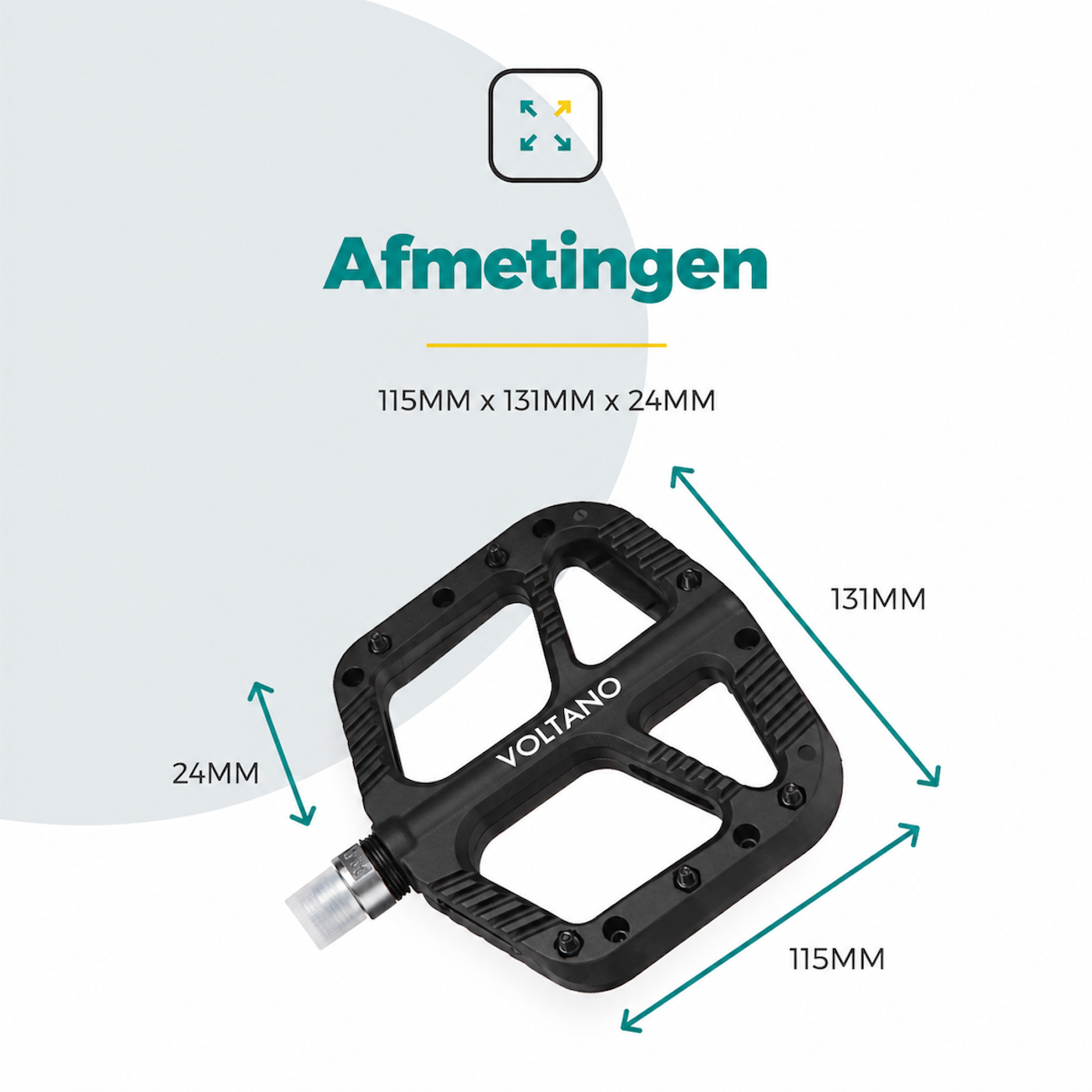 Voltano MTB / Racefietspedalen - Mat Zwart - Antislip - Grip pedalen