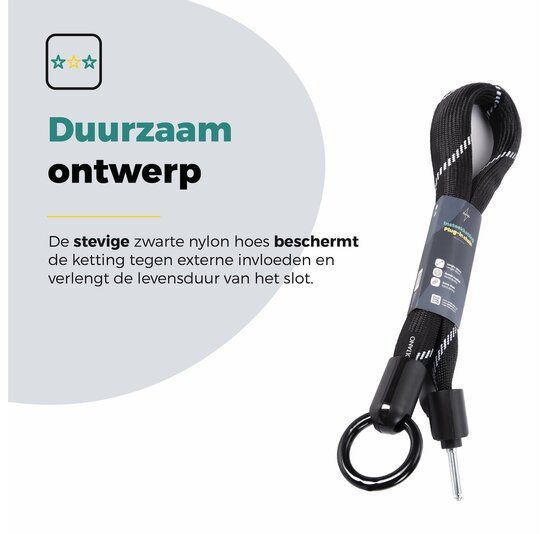 Voltano Insteekketting Extra Dik – 100 cm – Zwart - 8 MM Gehard Staal