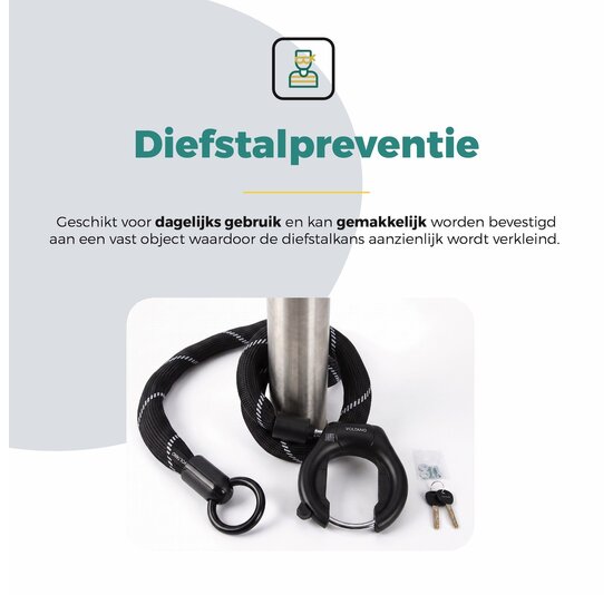 Voltano Insteekketting Extra Dik – 100 cm – Zwart - 8 MM Gehard Staal