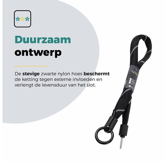 Voltano Insteekketting Extra Dik – 140 cm – Zwart - 8 MM Gehard Staal