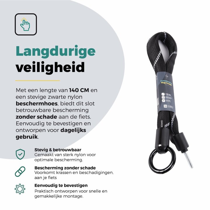 Voltano Insteekketting Extra Dik – 140 cm – Zwart - 8 MM Gehard Staal