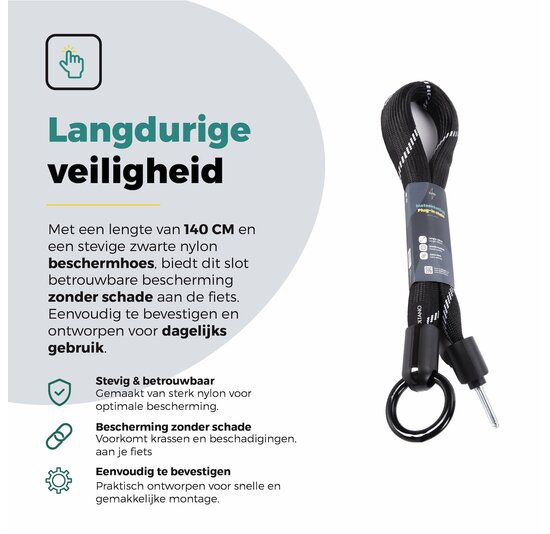 Voltano Insteekketting Extra Dik – 140 cm – Zwart - 8 MM Gehard Staal