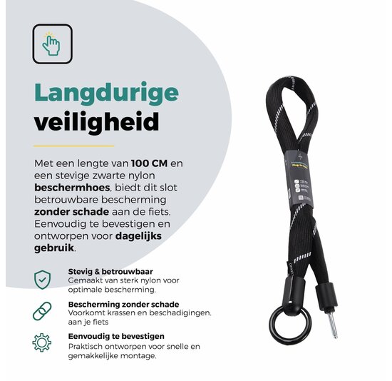 Voltano Insteekketting Extra Dik – 100 cm – Zwart - 8 MM Gehard Staal